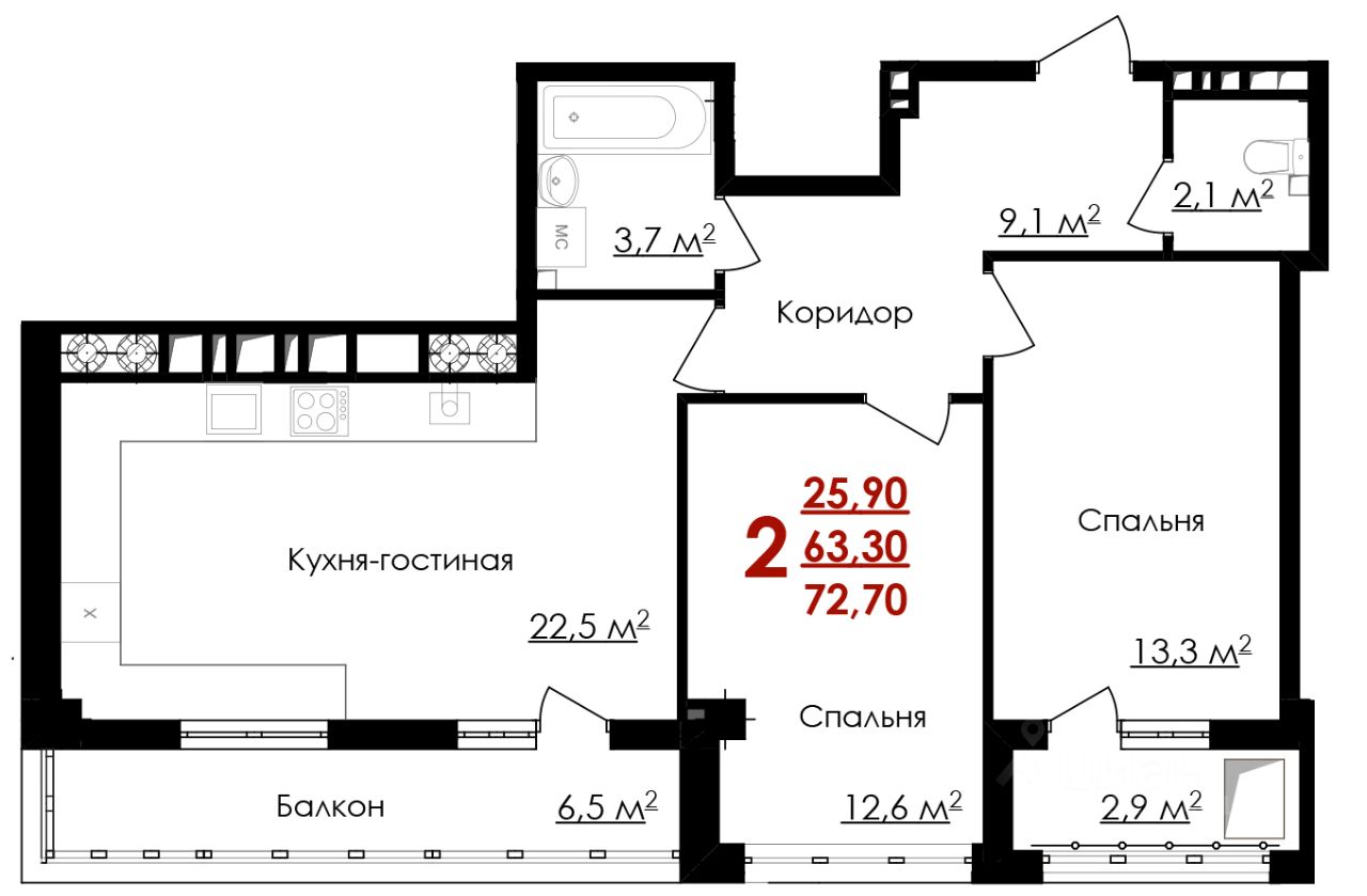 Купить квартиру в ЖК ул. Губкина, 54 в Белгороде от застройщика,  официальный сайт жилого комплекса ул. Губкина, 54, цены на квартиры,  планировки. Найдено 48 объявлений.