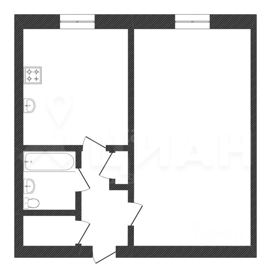 Планировка этой квартиры по данным Циан