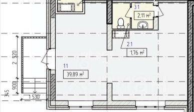 своб. назнач. 44 м², этаж -1