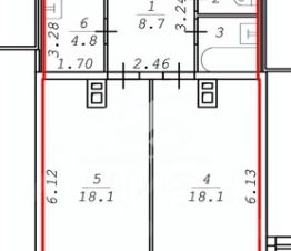 2-комн.кв., 63 м², этаж 10