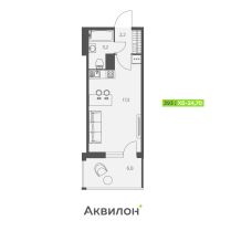 студия, 25 м², этаж 7