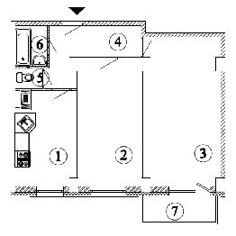 2-комн.кв., 61 м², этаж 4