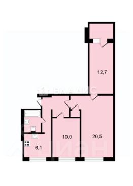 комната 63/33 м², этаж 1