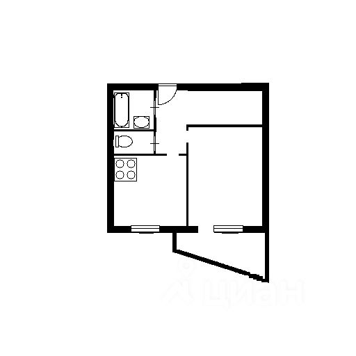 Планировка этой квартиры по данным Циан