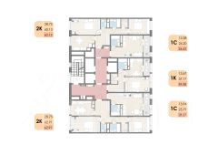 2-комн.кв., 60 м², этаж 6