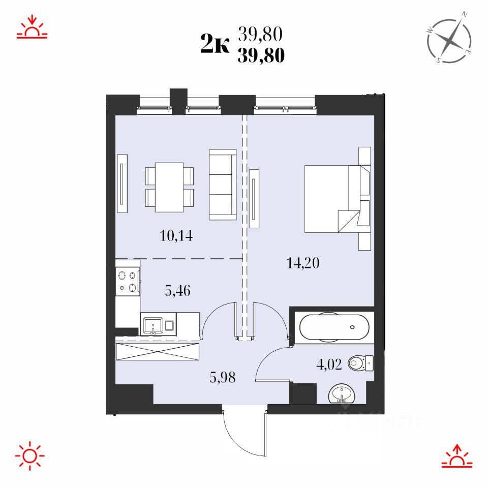 Продаю двухкомнатную квартиру 39,8м² ул. Юнгов, 11, Хабаровск, Хабаровский  край - база ЦИАН, объявление 298134008