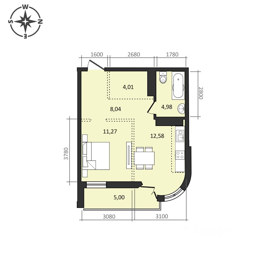 Продажа двухкомнатной квартиры 45,9м² ул. Быстринская, 2, Хабаровск,  Хабаровский край - база ЦИАН, объявление 298142998