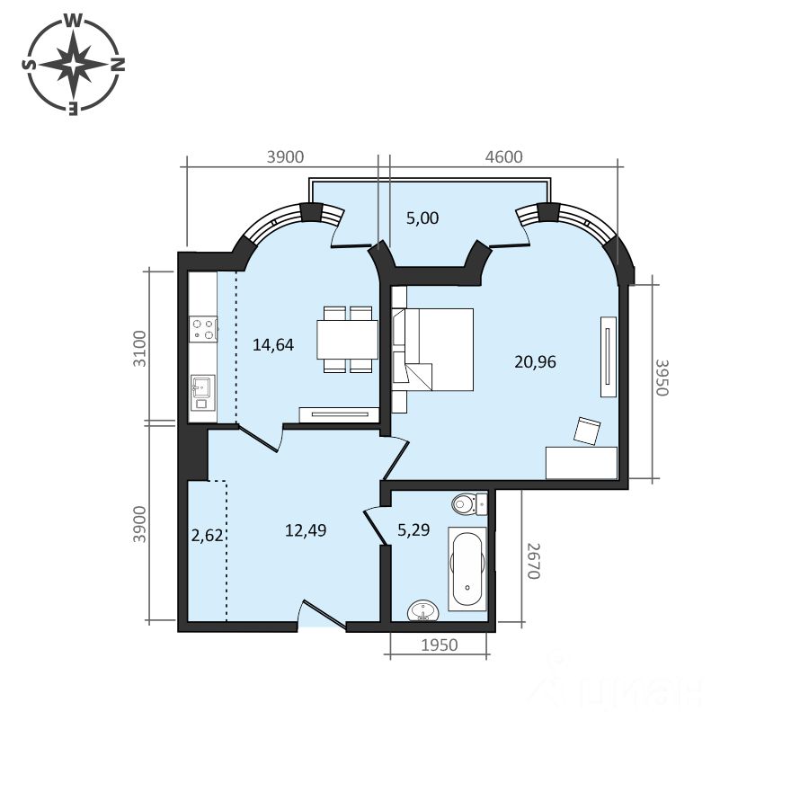 Продаю двухкомнатную квартиру 61м² ул. Быстринская, 2, Хабаровск,  Хабаровский край - база ЦИАН, объявление 298143110