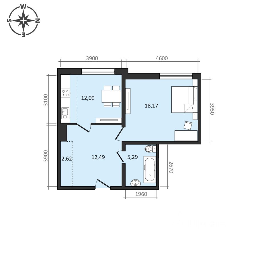 Продаю двухкомнатную квартиру 50,7м² ул. Быстринская, 2, Хабаровск,  Хабаровский край - база ЦИАН, объявление 298143119