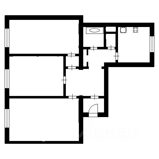 Планировка этой квартиры по данным Циан