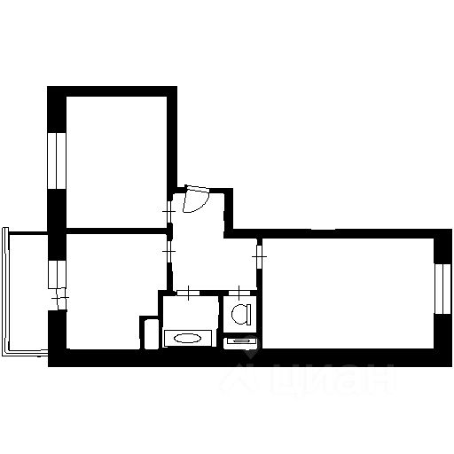 Планировка этой квартиры по данным Циан