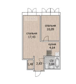 2-комн.кв., 40 м², этаж 5