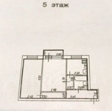 2-комн.кв., 43 м², этаж 5