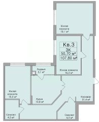 3-комн.кв., 108 м², этаж 1