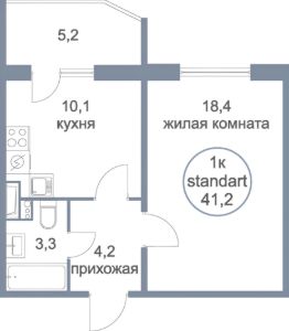 1-комн.кв., 43 м², этаж 15