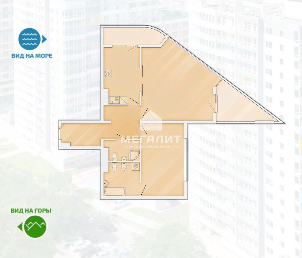 Продажа трехкомнатной квартиры 104,4м² ул. Кирпичная, 2к1, Сочи,  Краснодарский край, Адлер жилой район - база ЦИАН, объявление 300112687