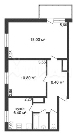 2-комн.кв., 49 м², этаж 3