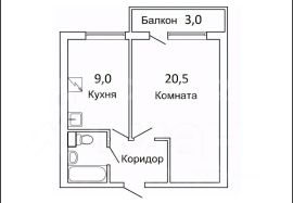 1-комн.кв., 34 м², этаж 7