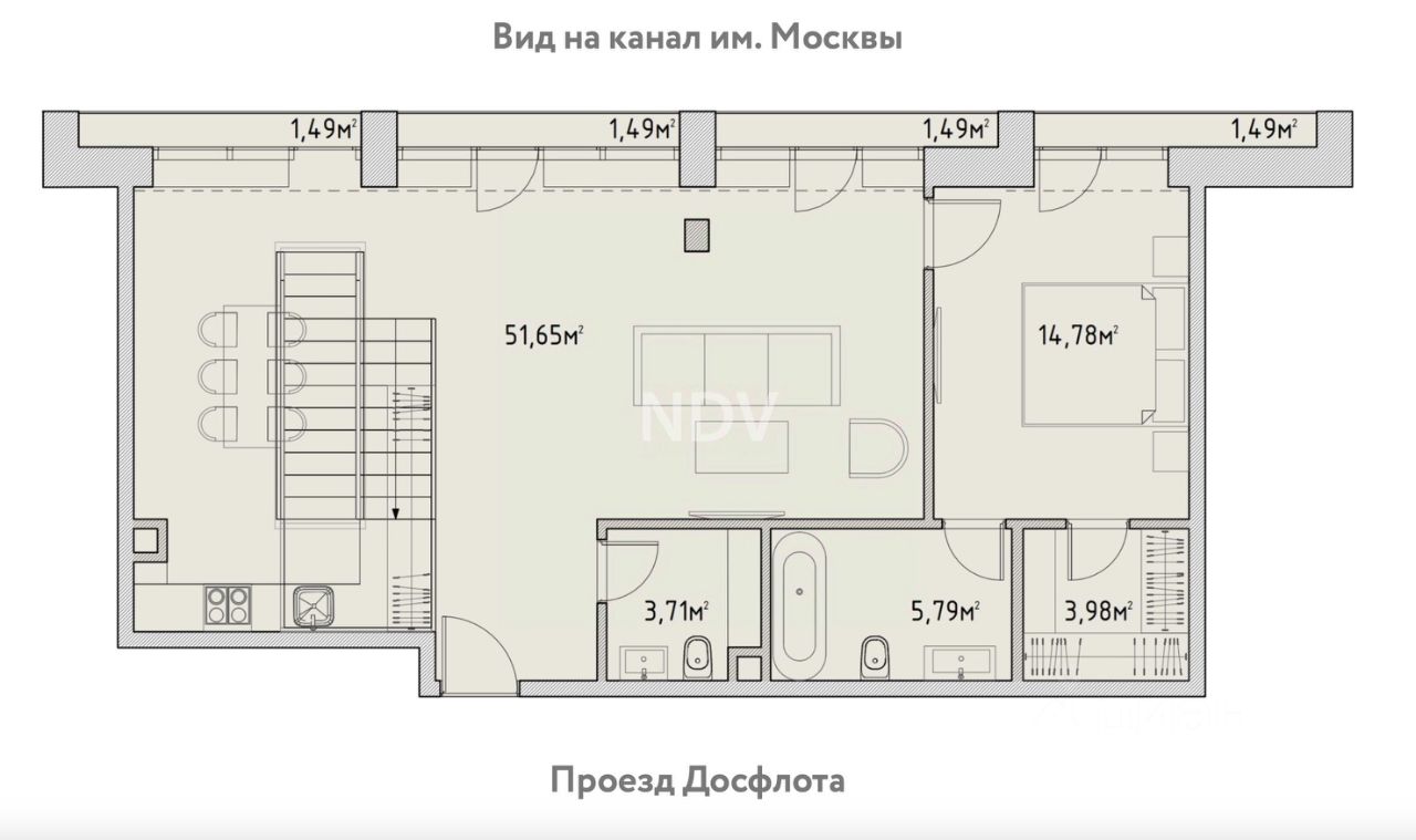 Купить 1-комнатную квартиру без ремонта на проезде Досфлота в Москве.  Найдено 2 объявления.