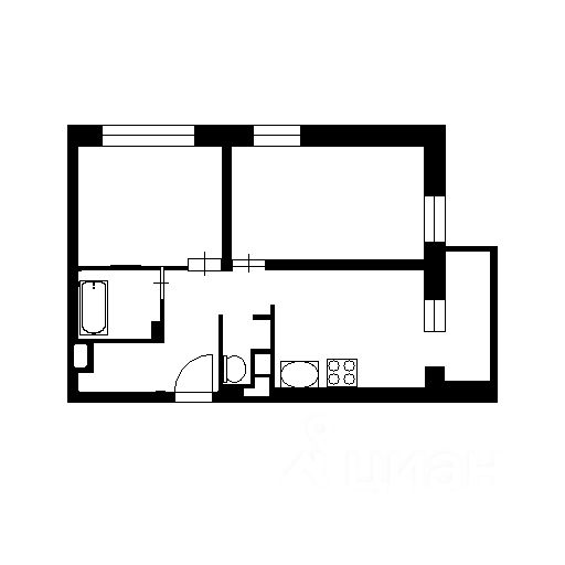 Планировка этой квартиры по данным Циан