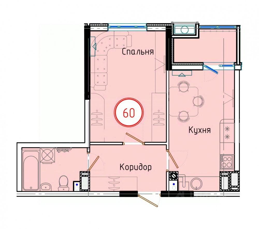 Продается1-комн.квартира,41,7м²