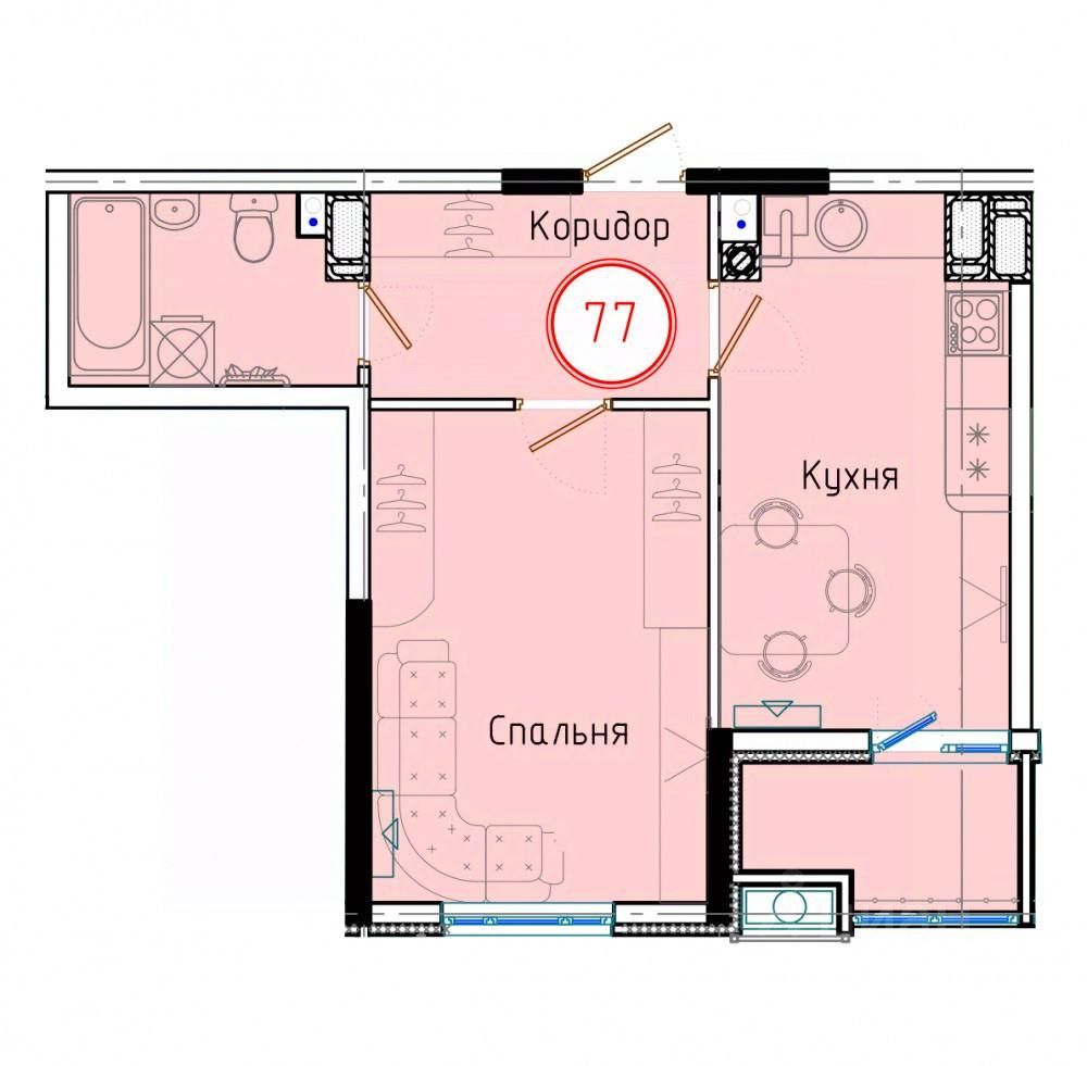 Продажа однокомнатной квартиры 42м² ул. Обороны, 2/2, Темрюк, Краснодарский  край, Темрюкский район - база ЦИАН, объявление 300284512