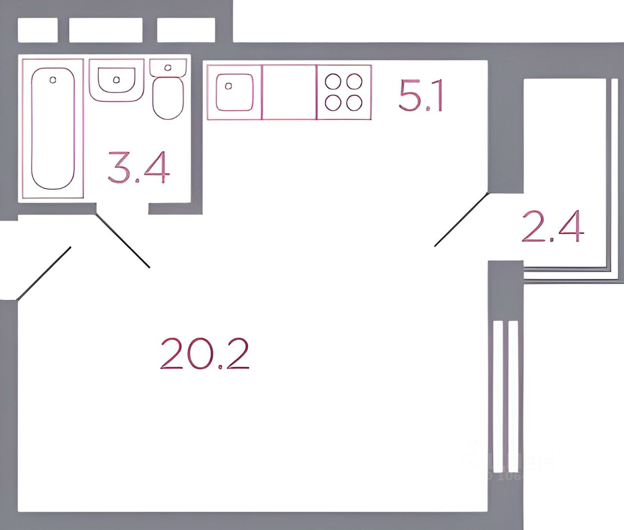 Продаю однокомнатную квартиру 28,7м² бул. Серебряный, 4, Красногорск,  Московская область, Красногорский район, Опалиха микрорайон, м. Опалиха -  база ЦИАН, объявление 300337574