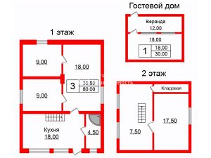 2-этаж. дом 80 м²