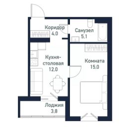 1-комн.кв., 36 м², этаж 3
