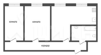 3-комн.кв., 56 м², этаж 1