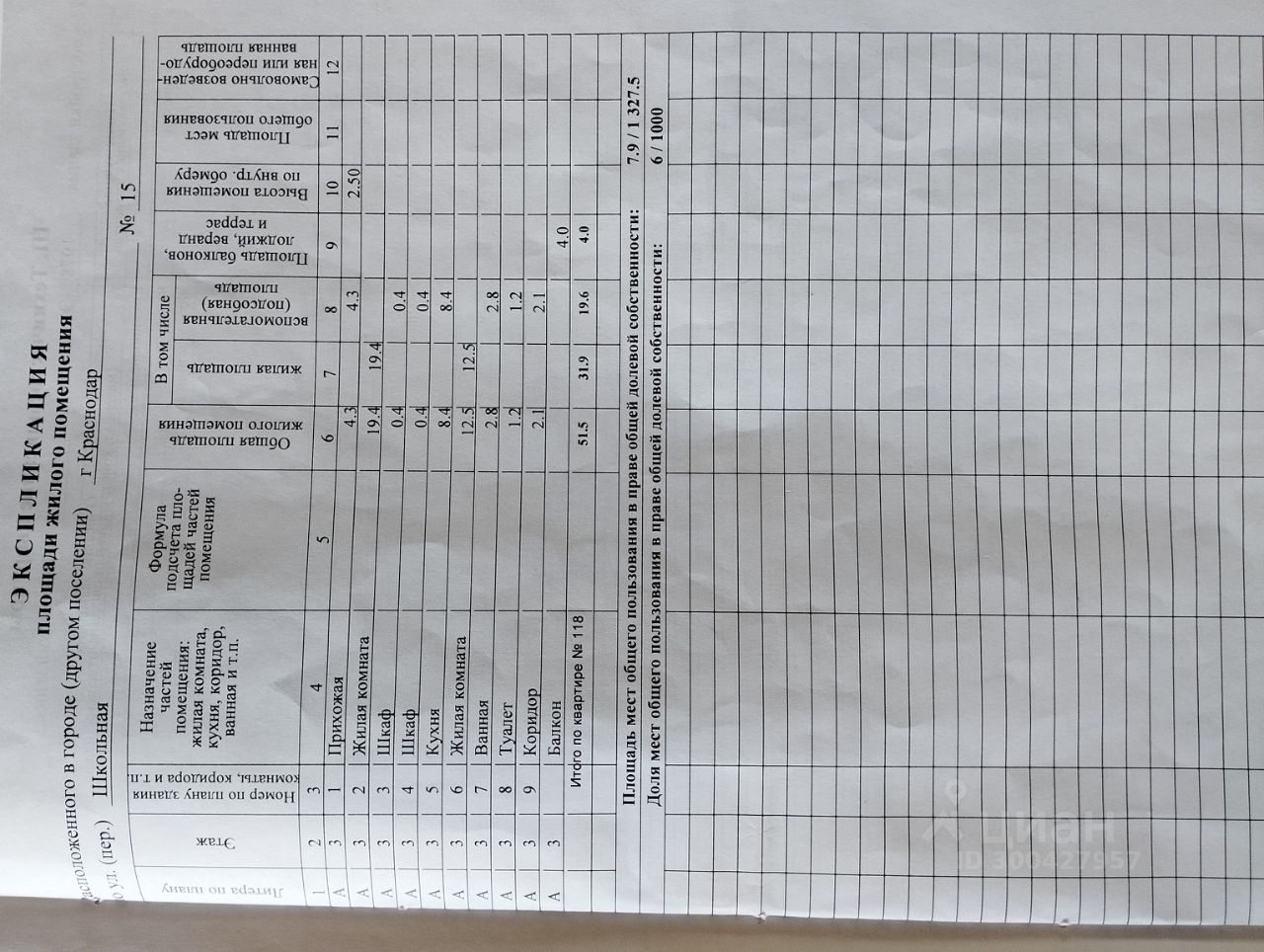 Продажа двухкомнатной квартиры 51,5м² ул. Школьная, 15, Краснодар,  Краснодарский край, Школьный микрорайон - база ЦИАН, объявление 300427957