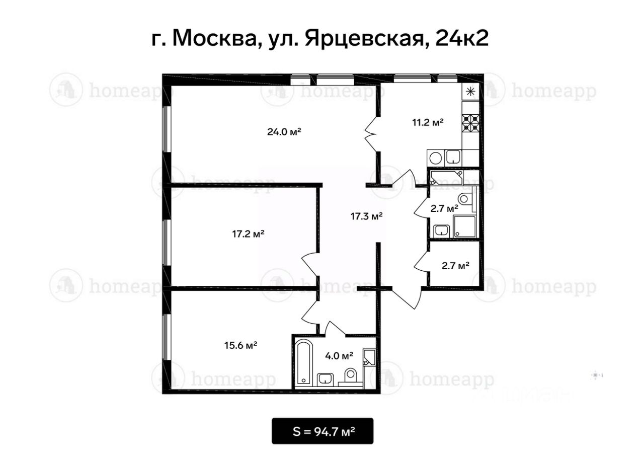 Купить квартиру на улице Ярцевская в Москве, продажа квартир во вторичке и  первичке на Циан. Найдено 56 объявлений