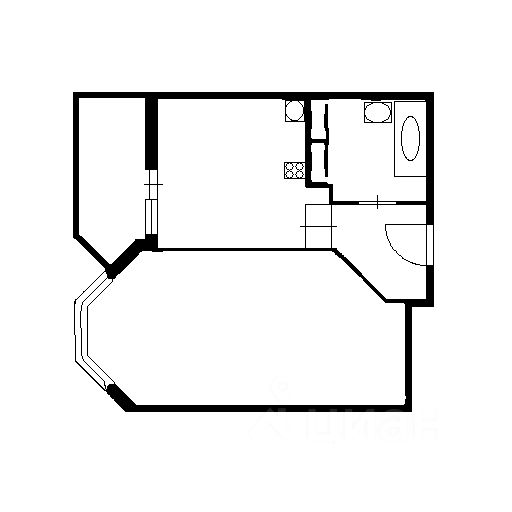 Планировка этой квартиры по данным Циан