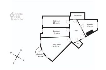 3-комн.кв., 107 м², этаж 5