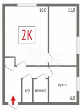 2-комн.кв., 42 м², этаж 9