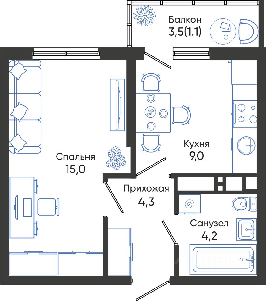 Купить квартиру на улице Куникова в городе Новороссийск, продажа квартир во  вторичке и первичке на Циан. Найдено 812 объявлений