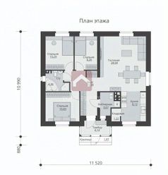 1-этаж. дом 120 м²