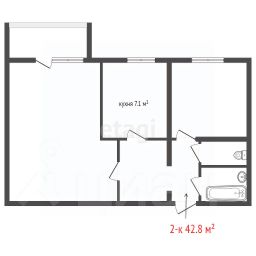 2-комн.кв., 43 м², этаж 5