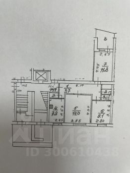 3-комн.кв., 60 м², этаж 1