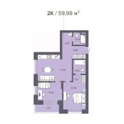 3-комн.кв., 60 м², этаж 10