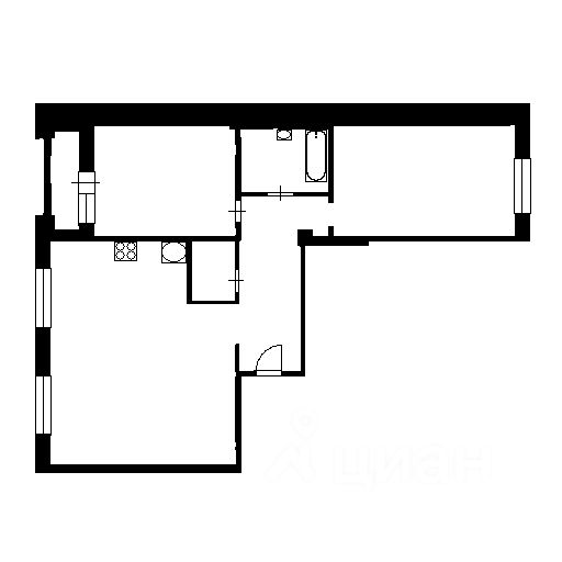 Планировка этой квартиры по данным Циан