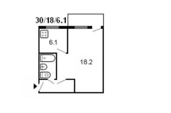 1-комн.кв., 32 м², этаж 4