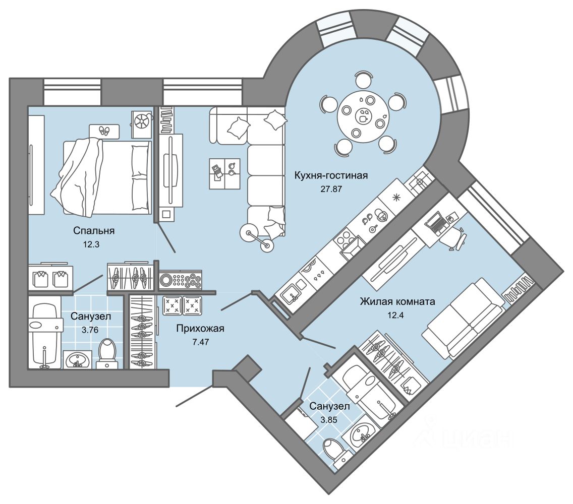 Продается3-комн.квартира,68м²