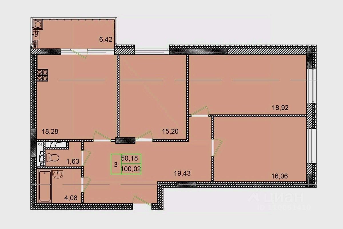 Купить квартиру 100 кв.м. в Курской области, продажа квартир 100 м2.  Найдено 19 объявлений.