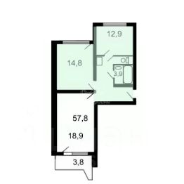 комната 58/34 м², этаж 16