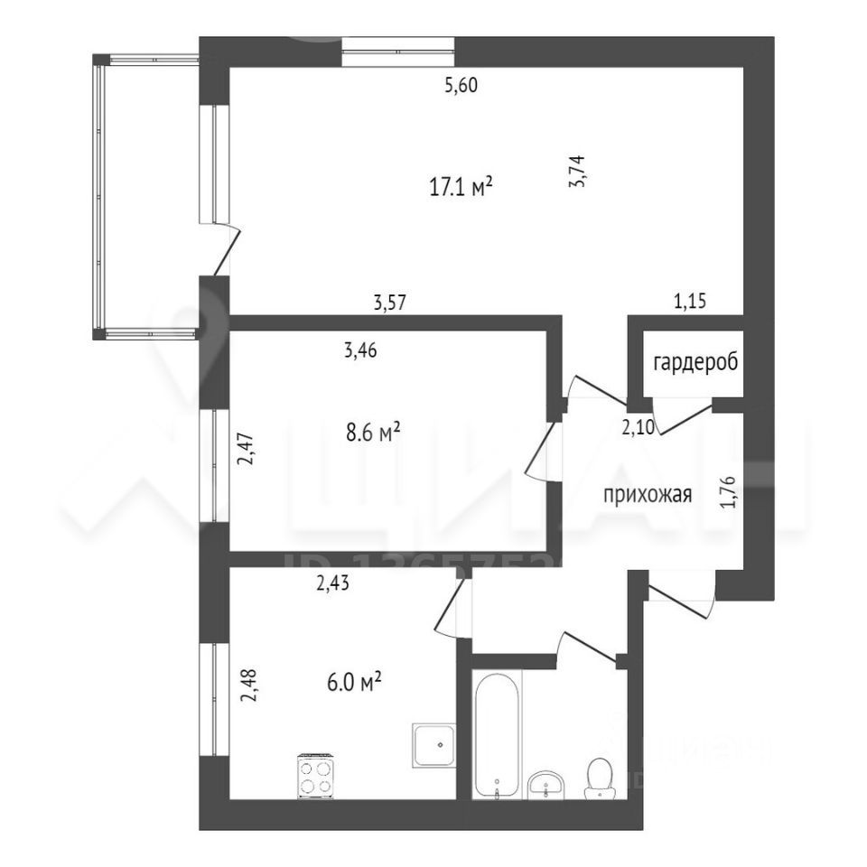 Продаю двухкомнатную квартиру 41,6м² ул. Лавочкина, 6, Волгоград,  Волгоградская область - база ЦИАН, объявление 300716207