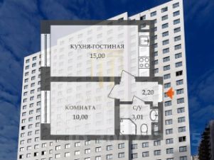 1-комн.кв., 30 м², этаж 4