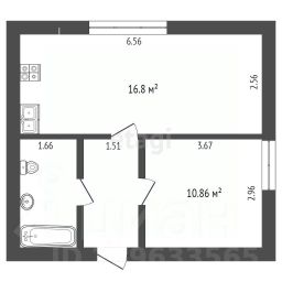 2-комн.апарт., 41 м², этаж 1