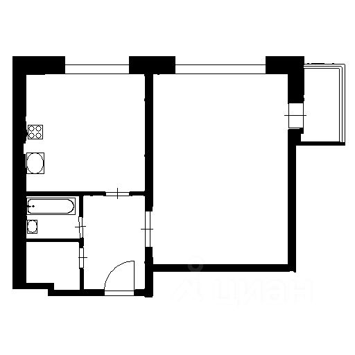 Планировка этой квартиры по данным Циан