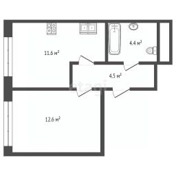 1-комн.кв., 41 м², этаж 2